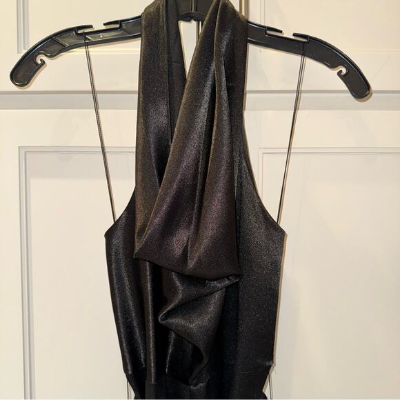 Aidan by Aidan Mattox Cowl Neck Jumpsuit Black 2 - Picture 6 of 12